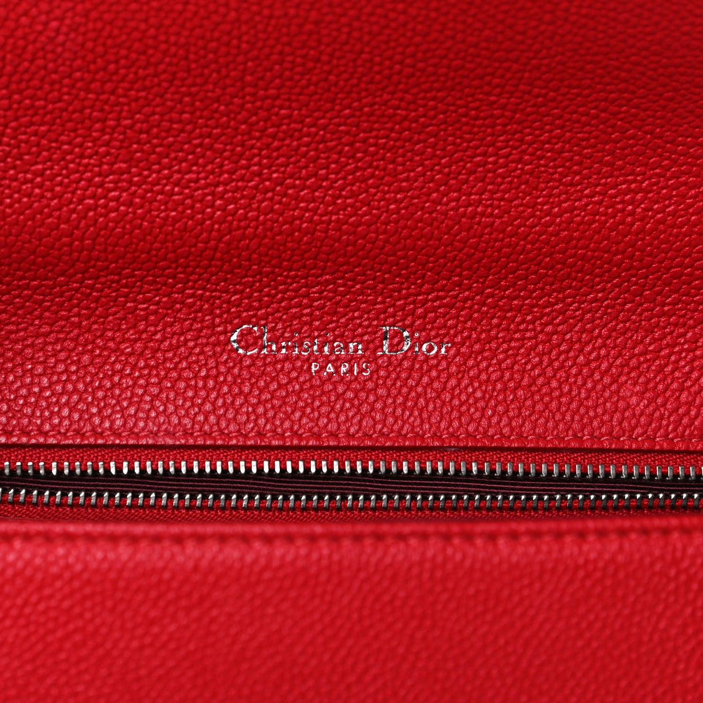 Grained Calfskin Small Diorama Flap Bag Red