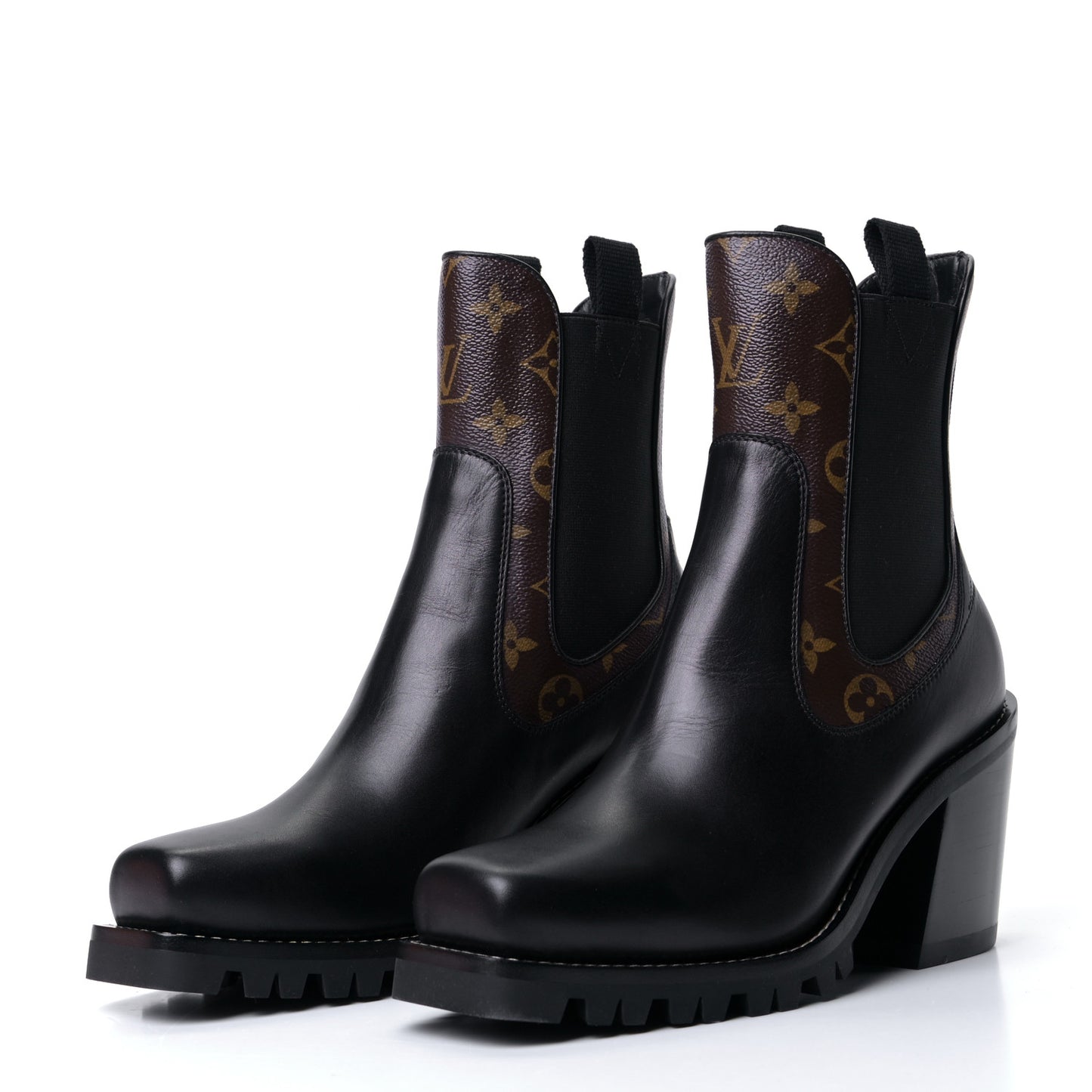 Patent Monogram Limitless Ankle Boots 40 Black