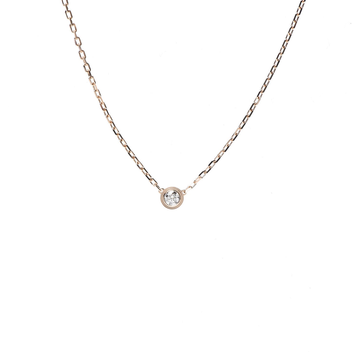 18K Pink Gold Diamond SM D'Amour Pendant Necklace