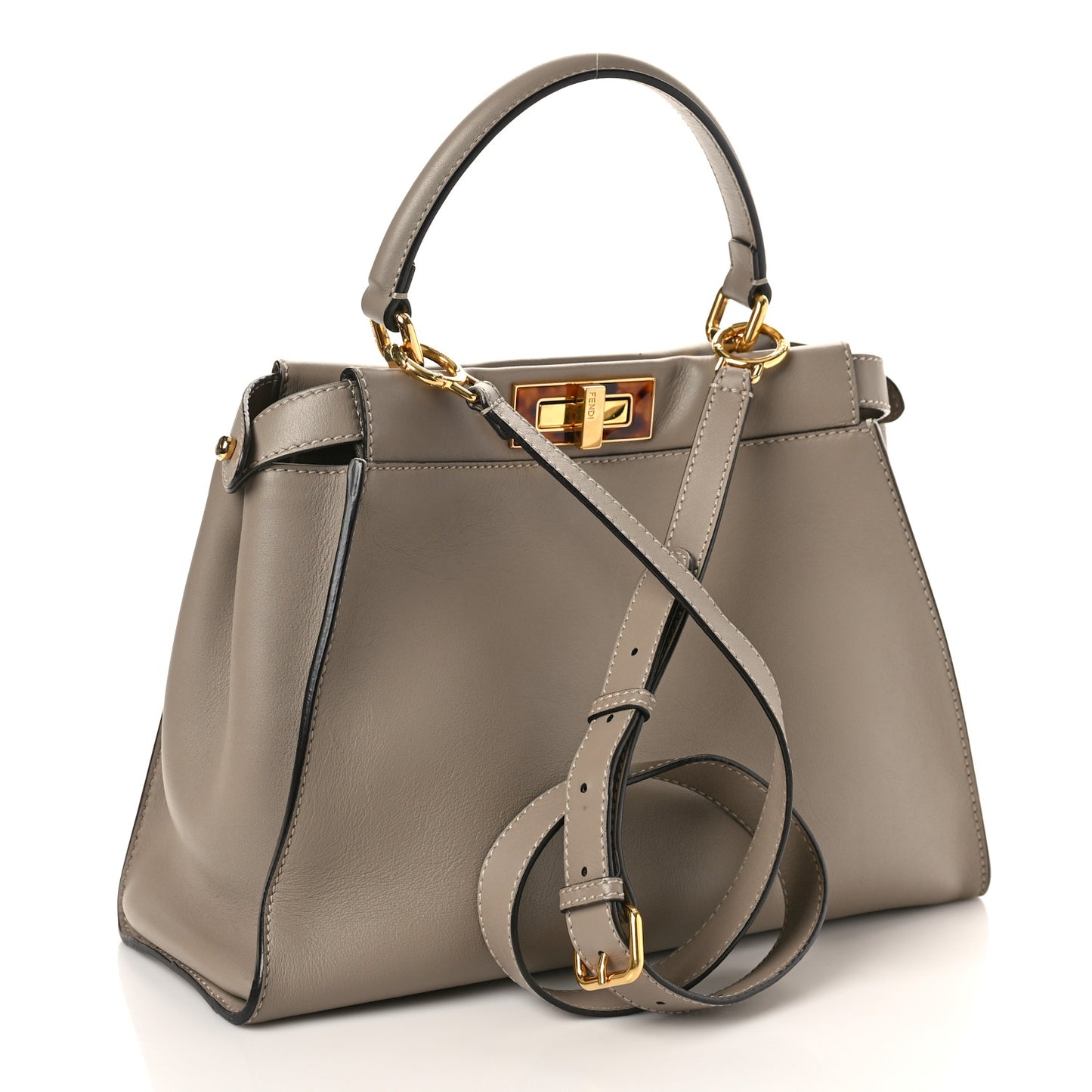 Vitello Seta Plexiglass Tortoise Medium Peekaboo Iconic Satchel Tortora