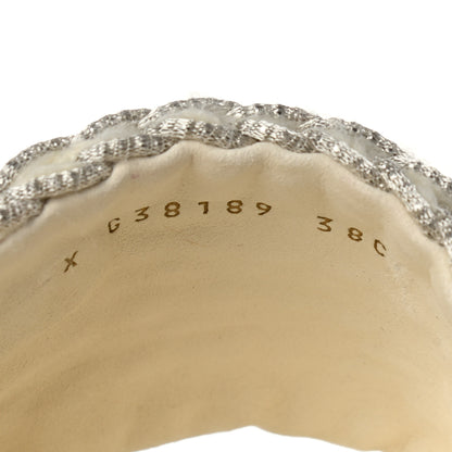 Chanel Braided Knit CC Mules 38 Ecru 8 of 9