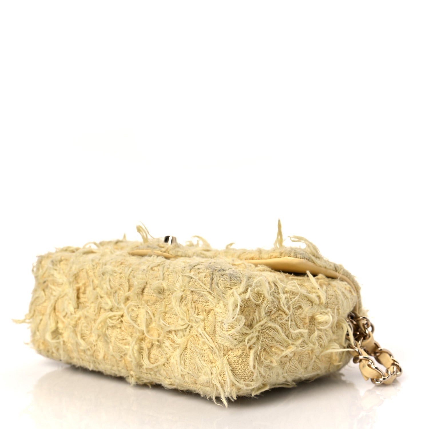 Chanel Tweed Quilted Mini Rectangular Flap Yellow 15 of 17