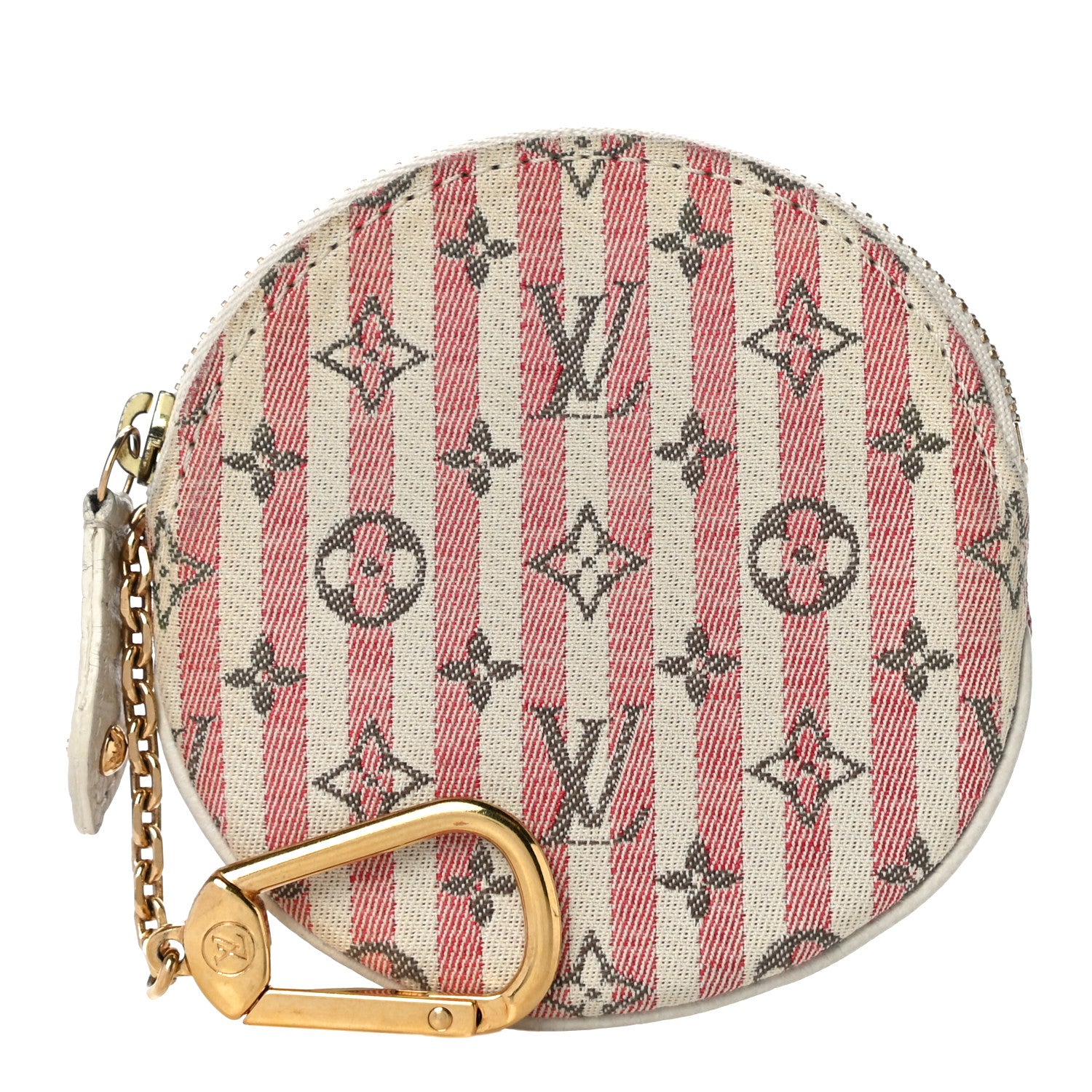 Louis Vuitton Mini Lin Croisette Round Coin Purse Rouge 1 of 9