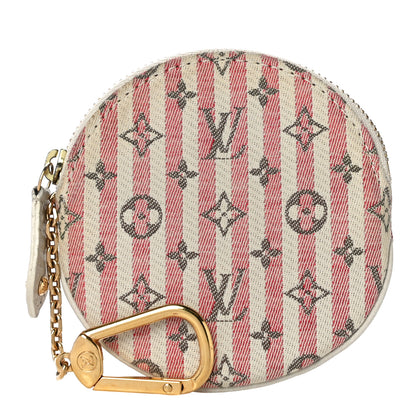 Louis Vuitton Mini Lin Croisette Round Coin Purse Rouge 1 of 9