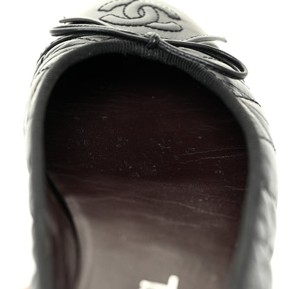 Chanel Aged Calfskin Quilted Cap Toe Ballerina Flats 35.5 Black 14 of 19