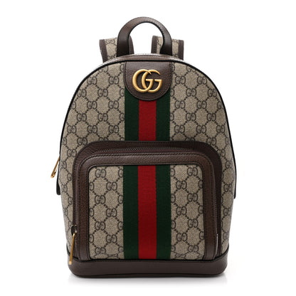 Gucci GG Supreme Monogram Calfskin Web Small Ophidia Day BackpacK Beige Ebony New Acero 1 of 10