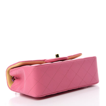 Chanel Lambskin Quilted Mini Rectangular Flap Pink Yellow 4 of 10