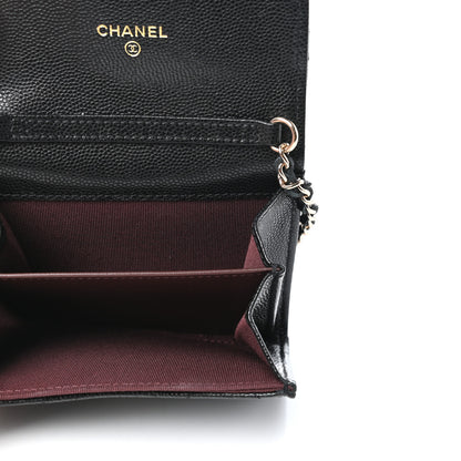 Chanel Caviar Quilted Flap Card Holder On Chain Black 5 of 11