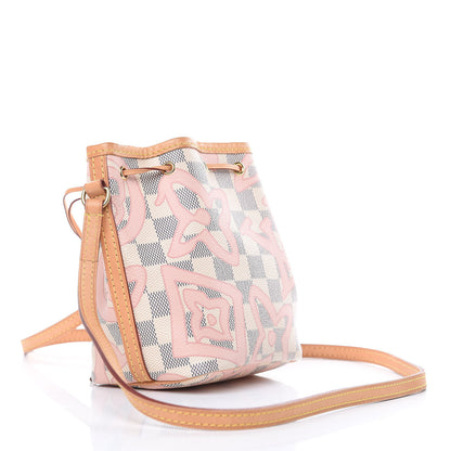 Louis Vuitton Damier Azur Tahitienne Nano Noe Rose Ballerine 3 of 11