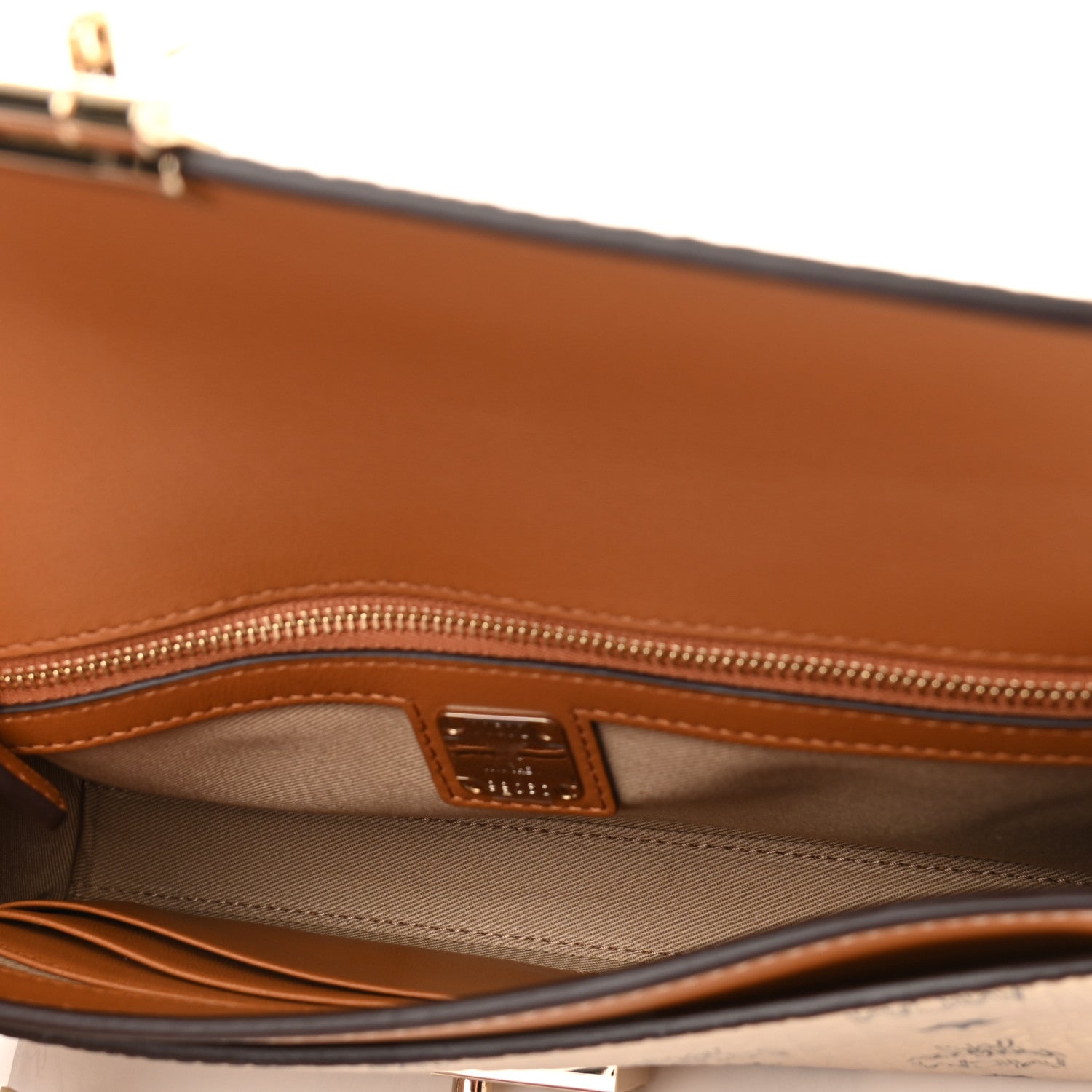 MCM Metallic Visetos Medium Millie Crossbody Bag Berlin Gold 5 of 9
