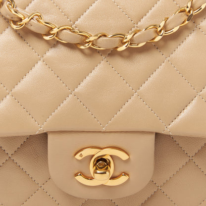 Chanel Lambskin Quilted Medium Double Flap Beige 7 of 9