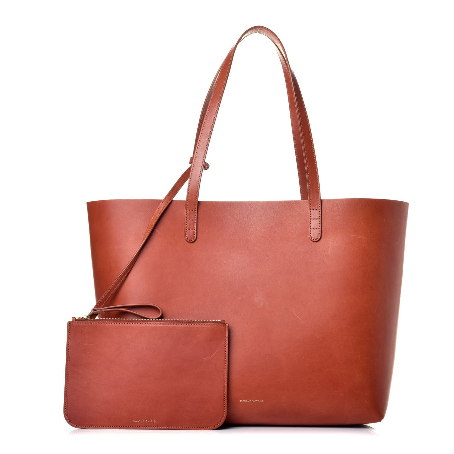 Calfskin Large Shopping Tote Brandy Avion