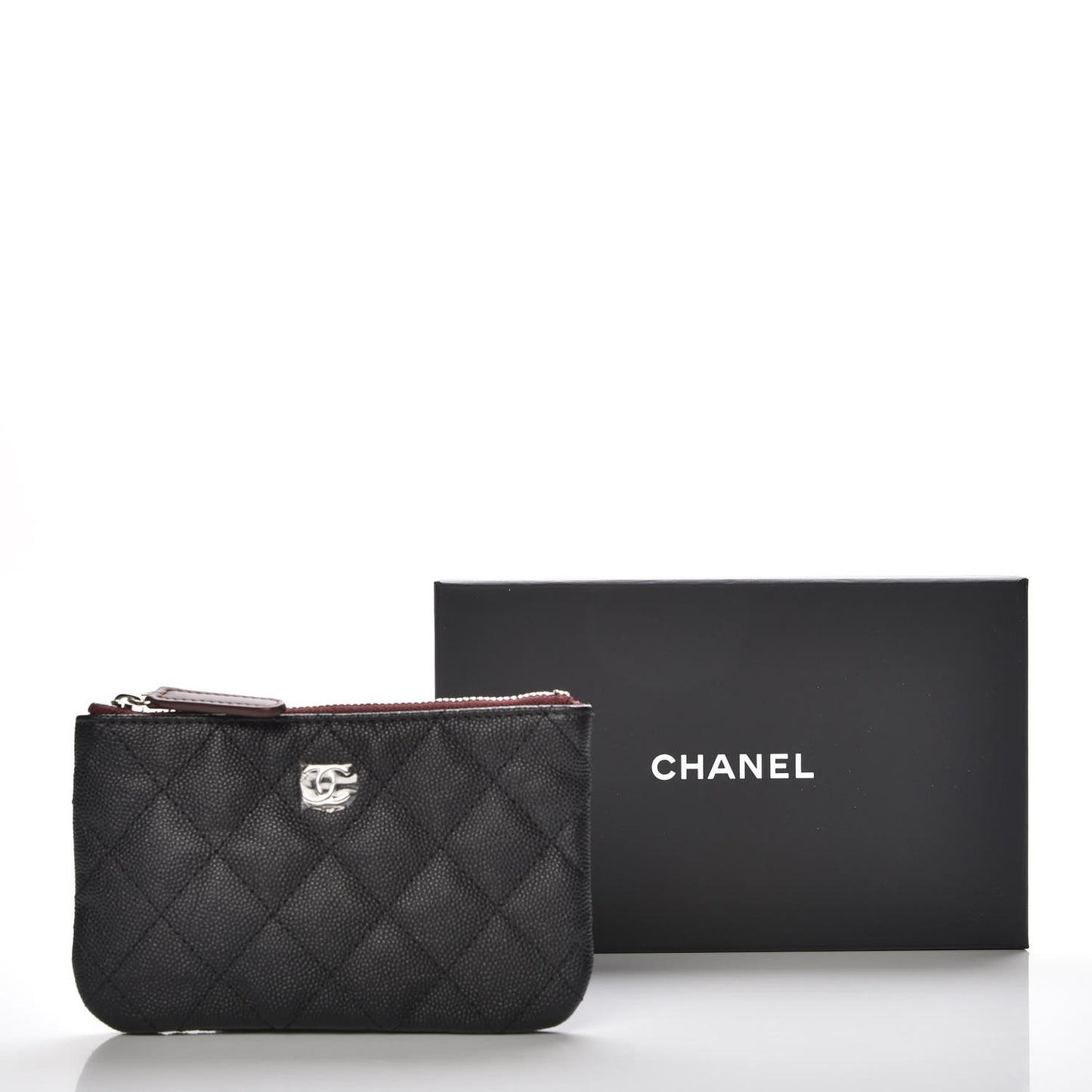 Caviar Quilted Small Cosmetic Case Black