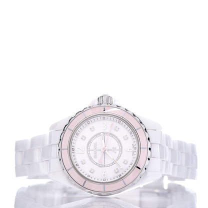 Chanel Stainless Steel Ceramic Diamond 29mm J12 Quartz Watch Pink 3 of 5