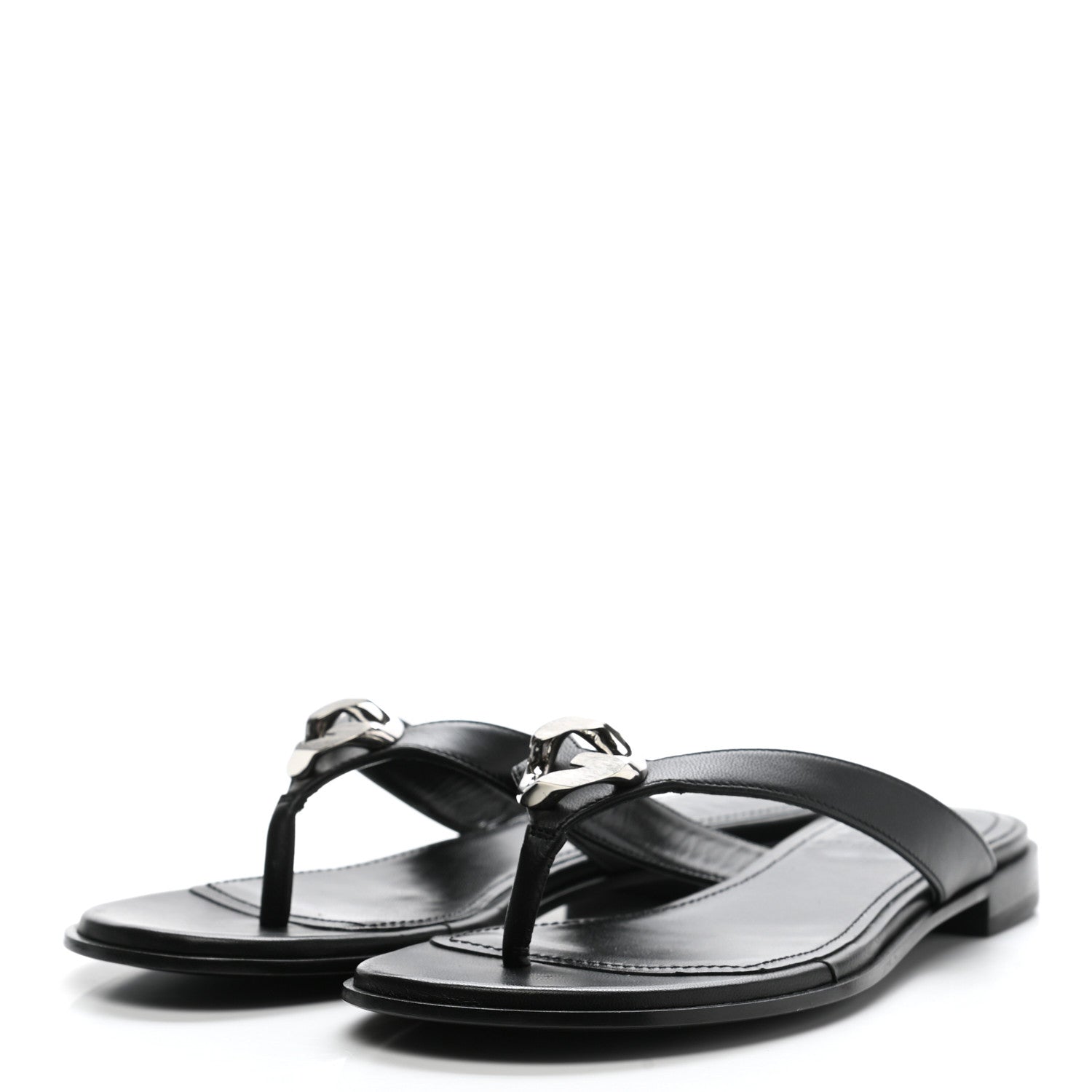 Givenchy Calfskin G Chain Sandals 36 Black 3 of 8