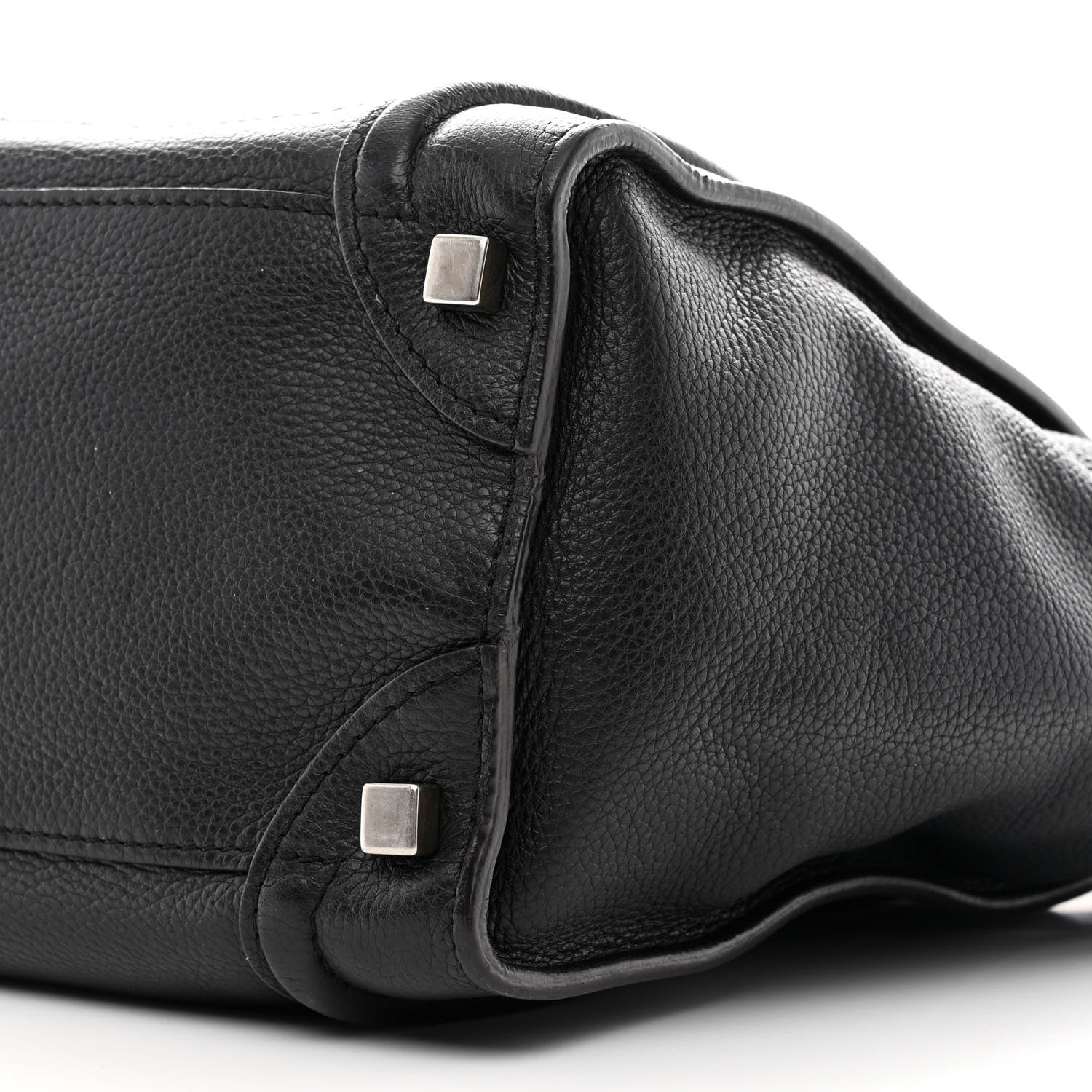 Celine Drummed Calfskin Micro Luggage Black 10 of 10