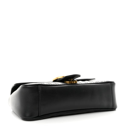 Gucci Calfskin Matelasse Small GG Marmont Shoulder Bag Black 4 of 11