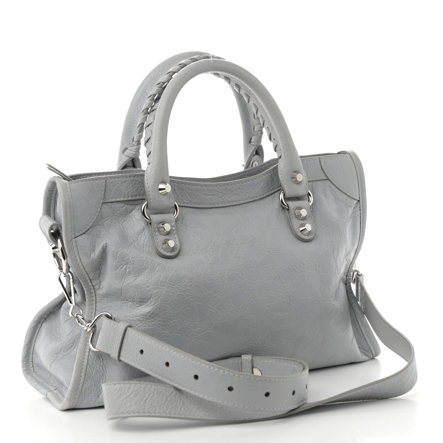 Agneau Arena Classic Silver Hardware Small Le City Light Grey