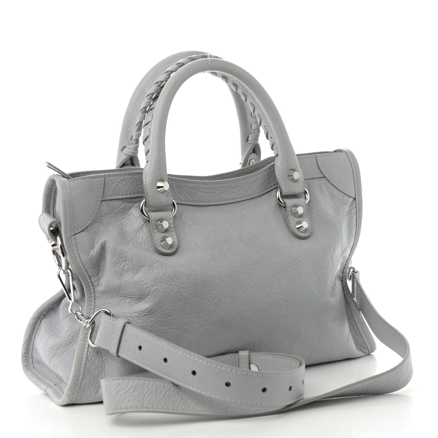Balenciaga Agneau Arena Classic Silver Hardware Small Le City Light Grey 3 of 10