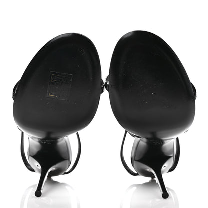 Saint Laurent Patent Cassandra 100 Ankle Strap Sandals 37.5 Black 5 of 7