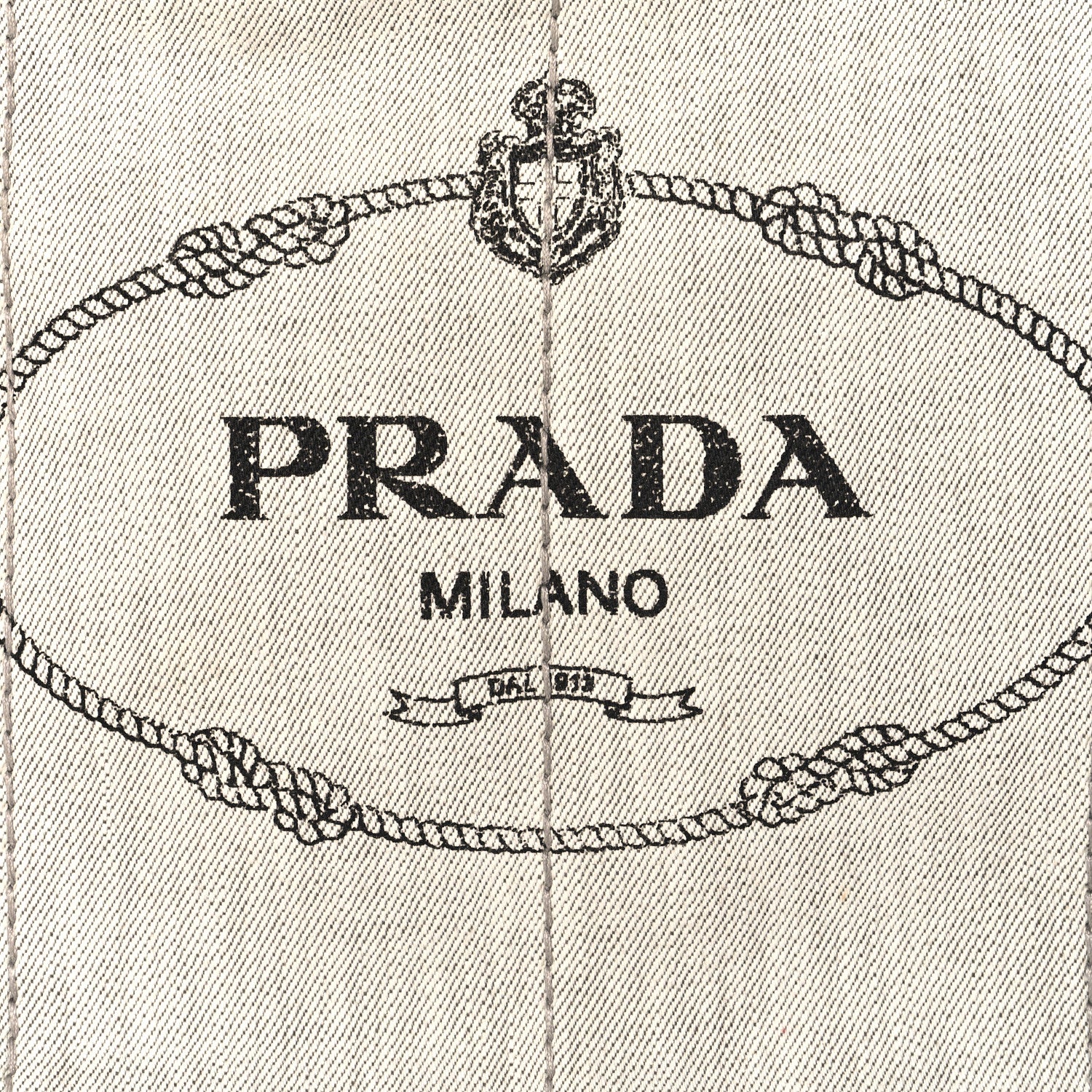 Prada Denim Logo Tote White 7 of 13