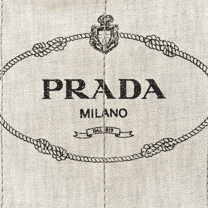 Prada Denim Logo Tote White 7 of 13