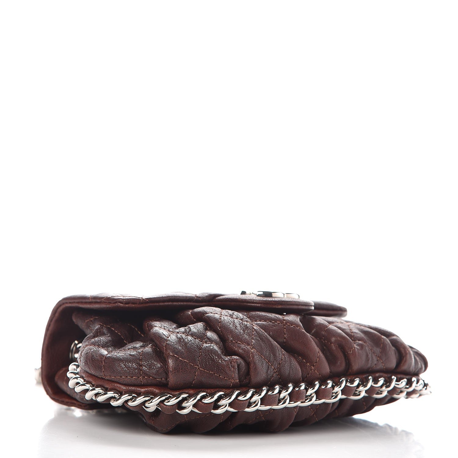 Chanel Washed Lambskin Quilted Mini Chain Around Flap Dark Brown 4 of 7