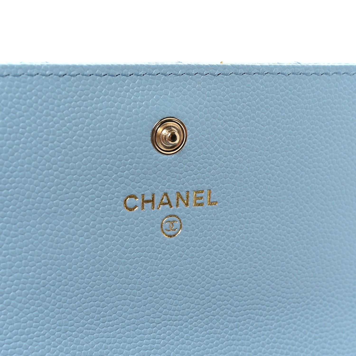 Chanel Caviar Quilted Crystal Long Flap Wallet Light Blue 6 of 8