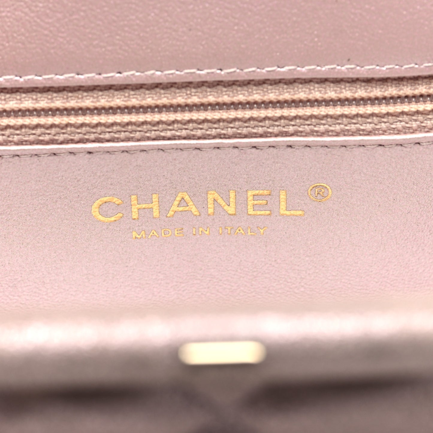 Metallic Lambskin Quilted Timeless Clutch Pink