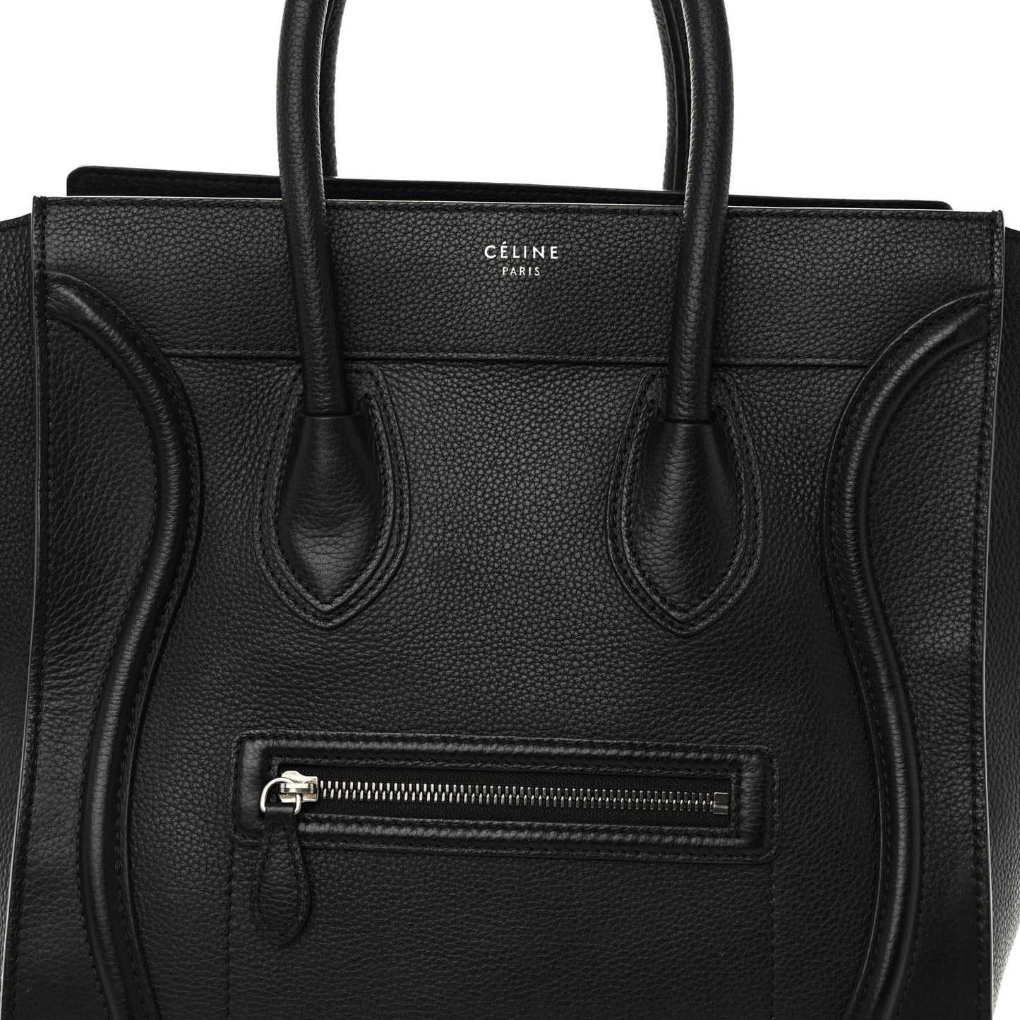 Drummed Calfskin Mini Luggage Black