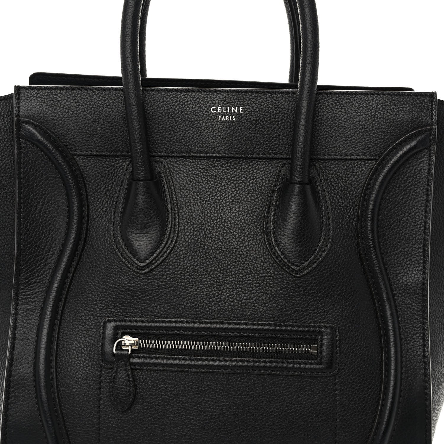 Celine Drummed Calfskin Mini Luggage Black 7 of 10