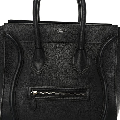 Celine Drummed Calfskin Mini Luggage Black 7 of 10