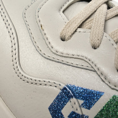 Gucci Apollo Calfskin Glitter Game Logo Womens Rhyton Sneakers 39 Mystic White 11 of 14