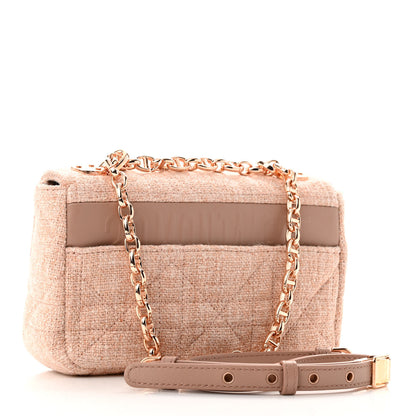 Christian Dior Linen Macrocannage Small Caro Bag Rose 3 of 9