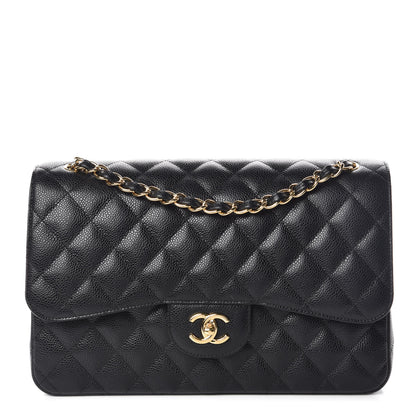 Chanel Caviar Quilted Jumbo Double Flap Black 1 of 9