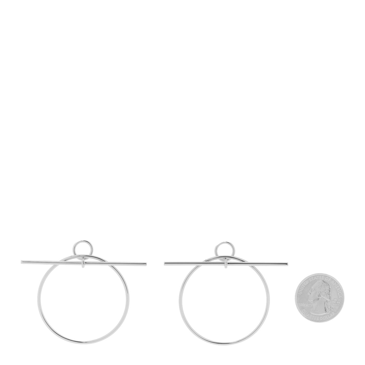Hermes Sterling Silver MM Loop Earrings 2 of 7