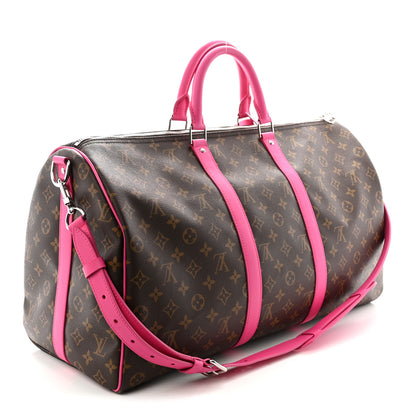 Louis Vuitton Monogram Macassar Keepall Bandouliere 50 Fuchsia 2 of 8