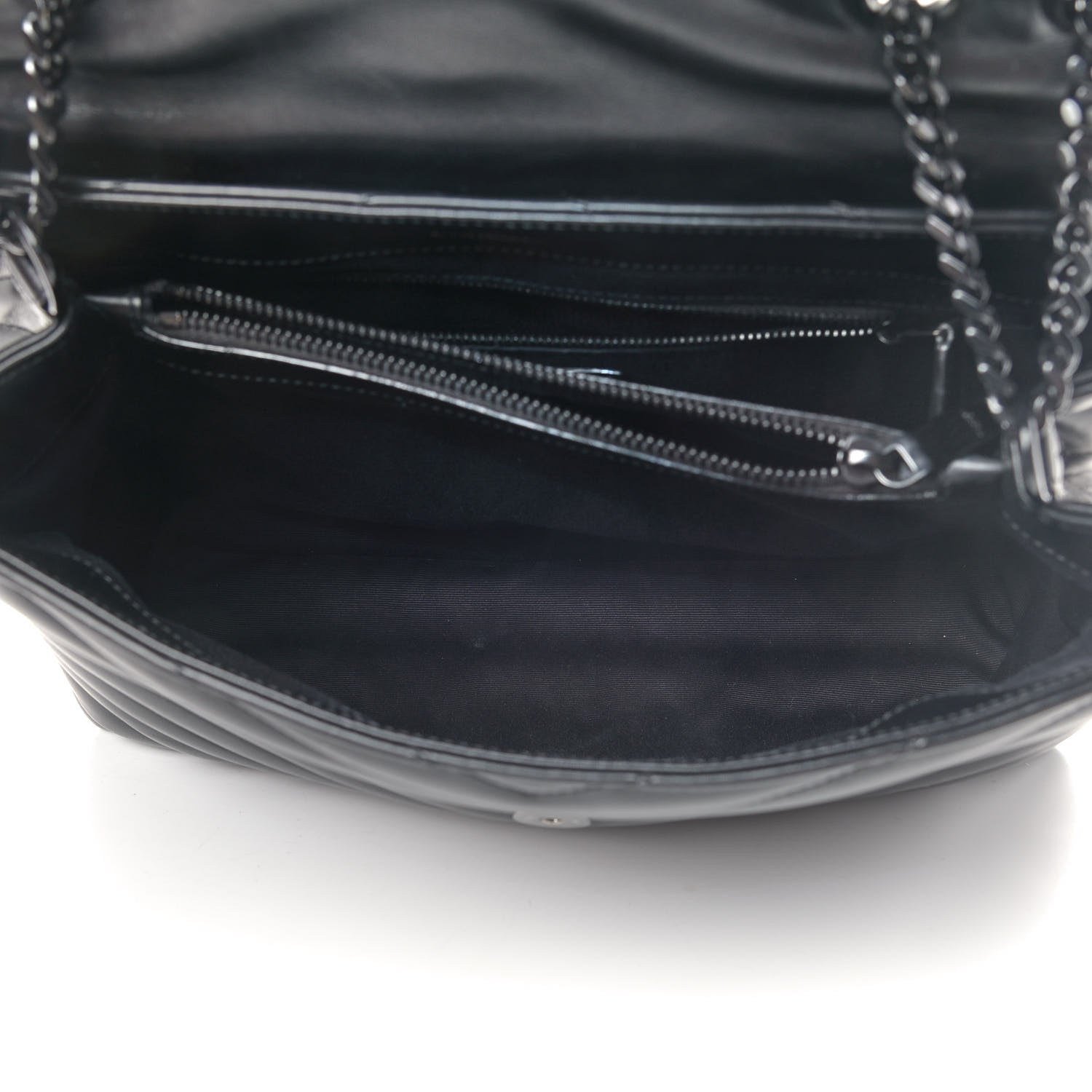 Saint Laurent Calfskin Y Quilted Monogram Medium Loulou Chain Satchel Black 4 of 6