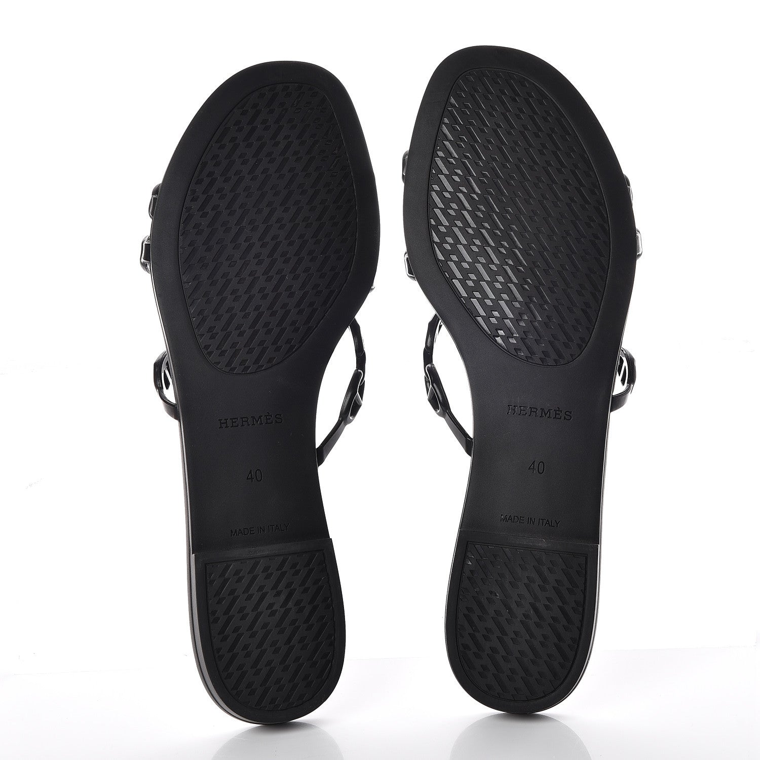 Hermes Rubber Chaine d'Ancre Rivage Sandals 40 Black 5 of 8