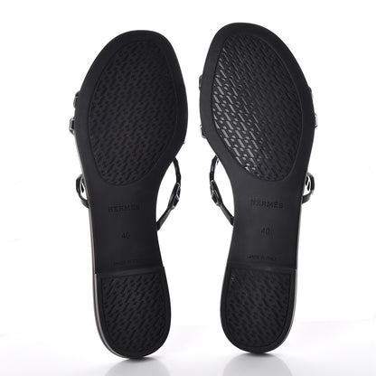 Hermes Rubber Chaine d'Ancre Rivage Sandals 40 Black 5 of 8