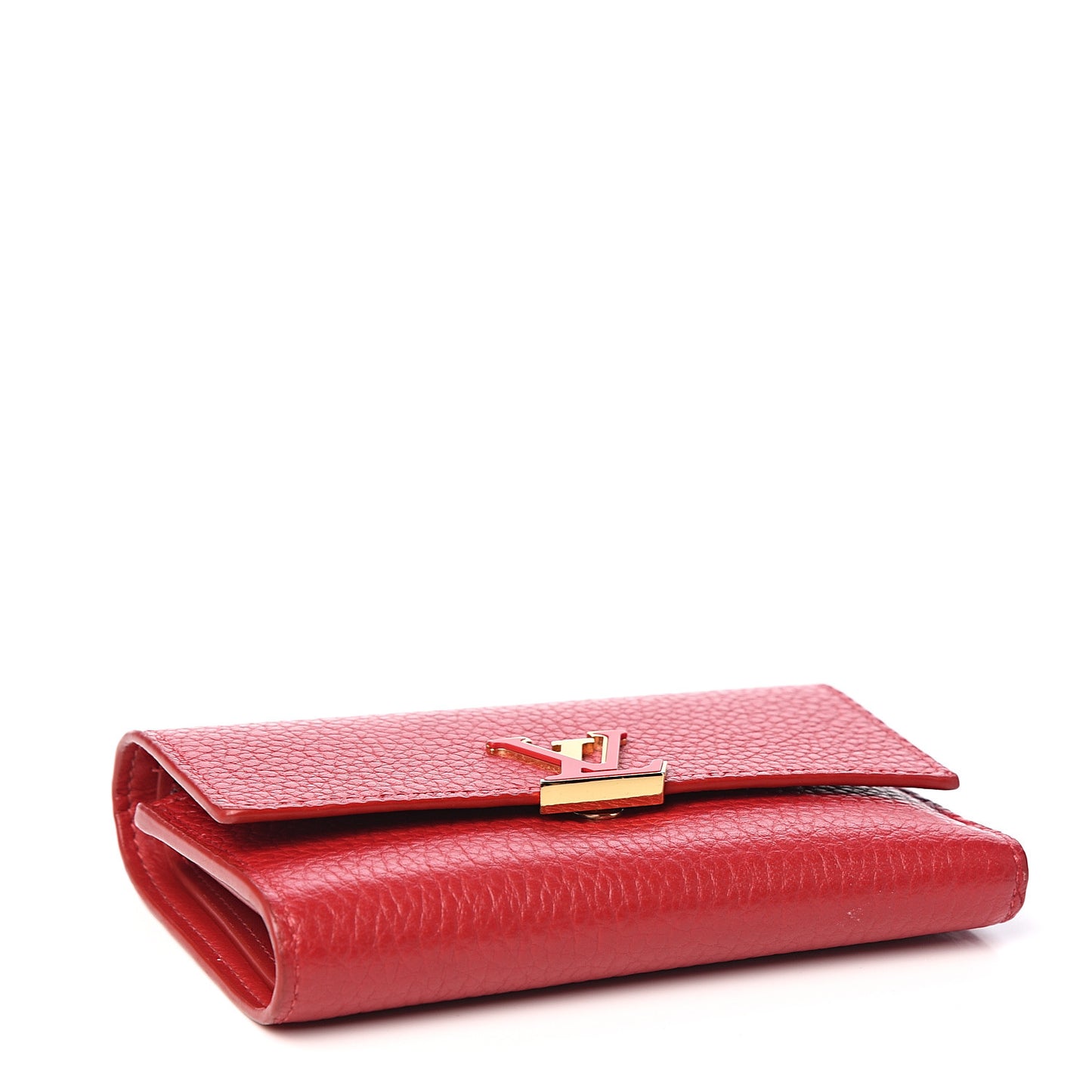 Taurillon Capucines Compact Wallet Rubis
