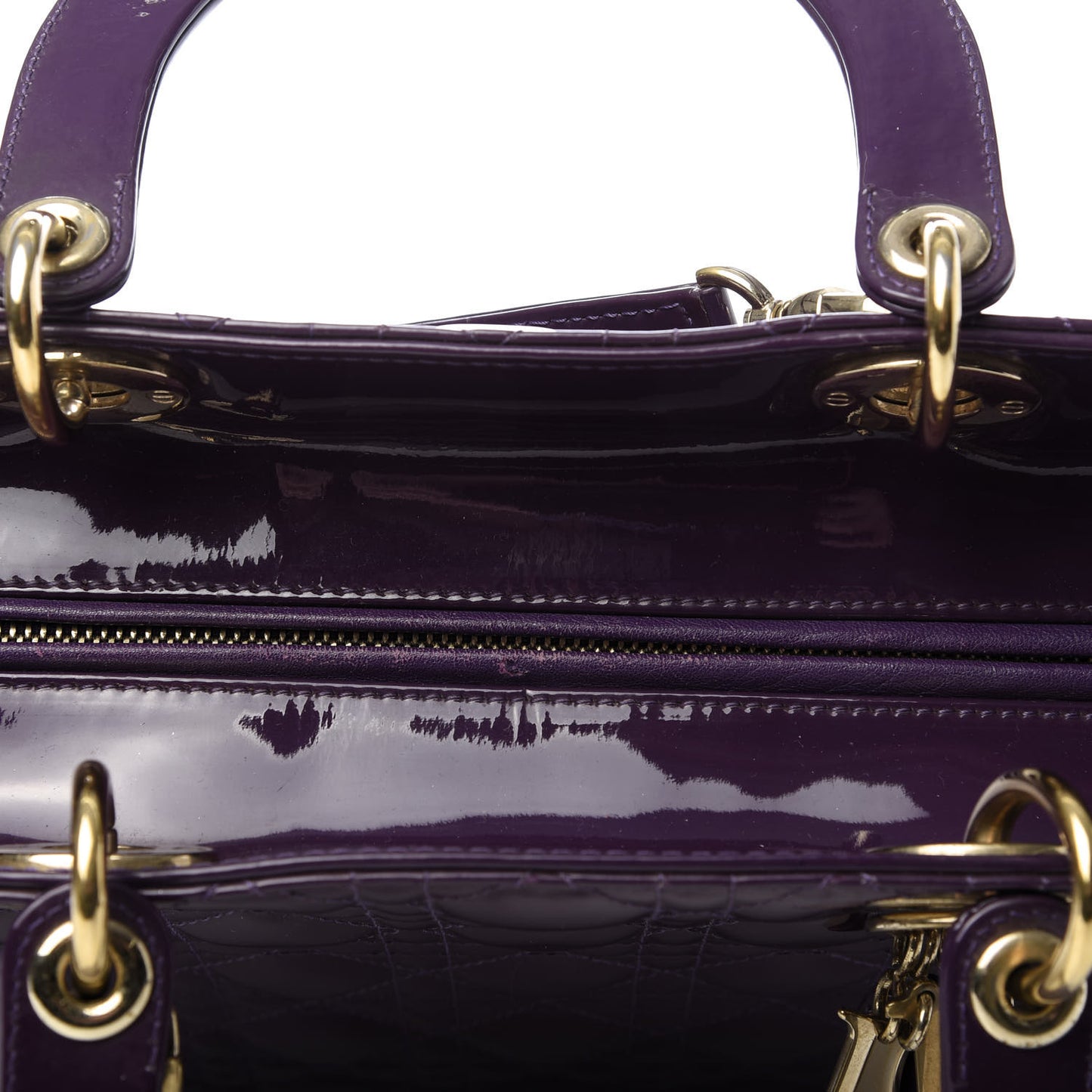 Patent Cannage Large Lady Dior Violet Purple