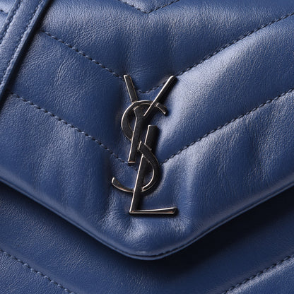 Saint Laurent Calfskin Y Quilted Monogram Toy Loulou Chain Satchel Denim 8 of 10