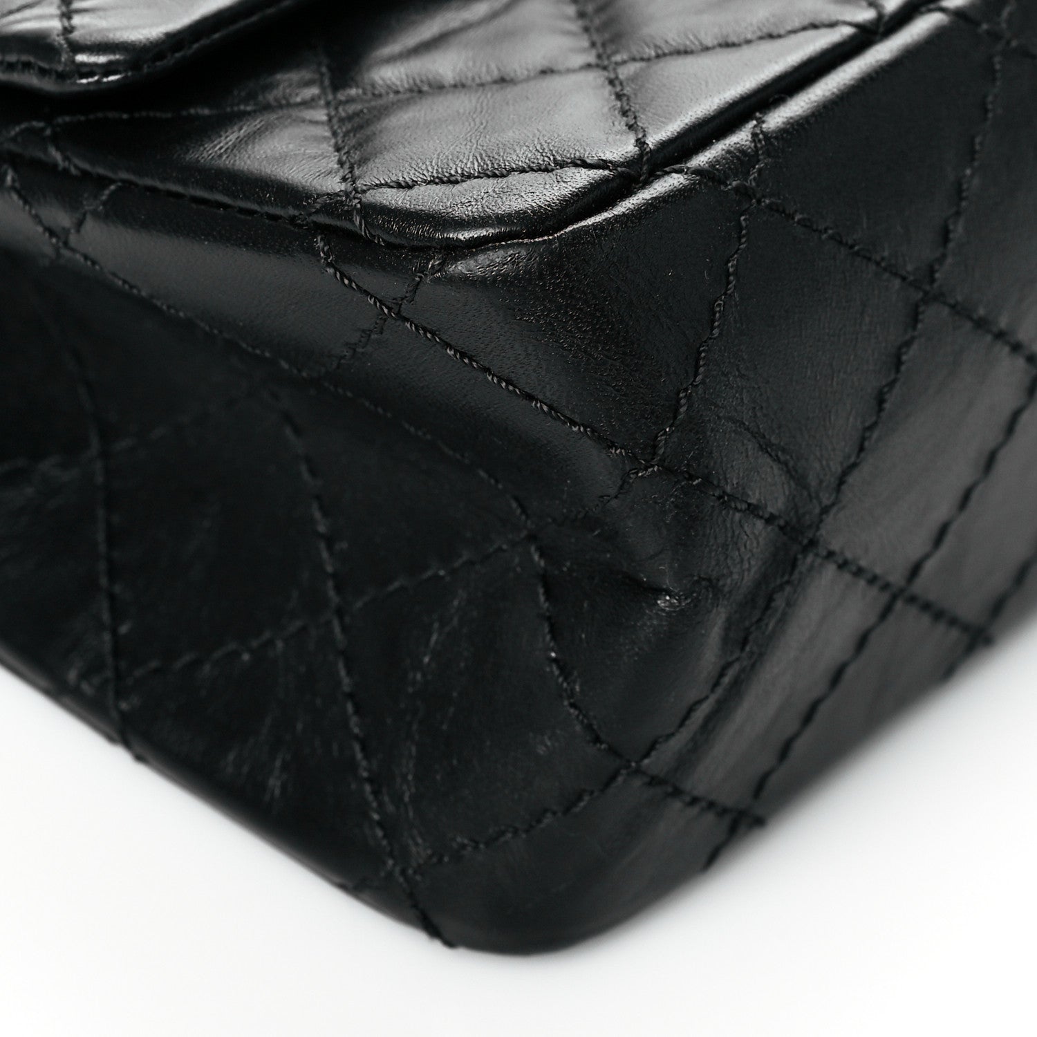 Chanel Aged Calfskin Quilted 2.55 Reissue Mini Flap Black 9 of 11