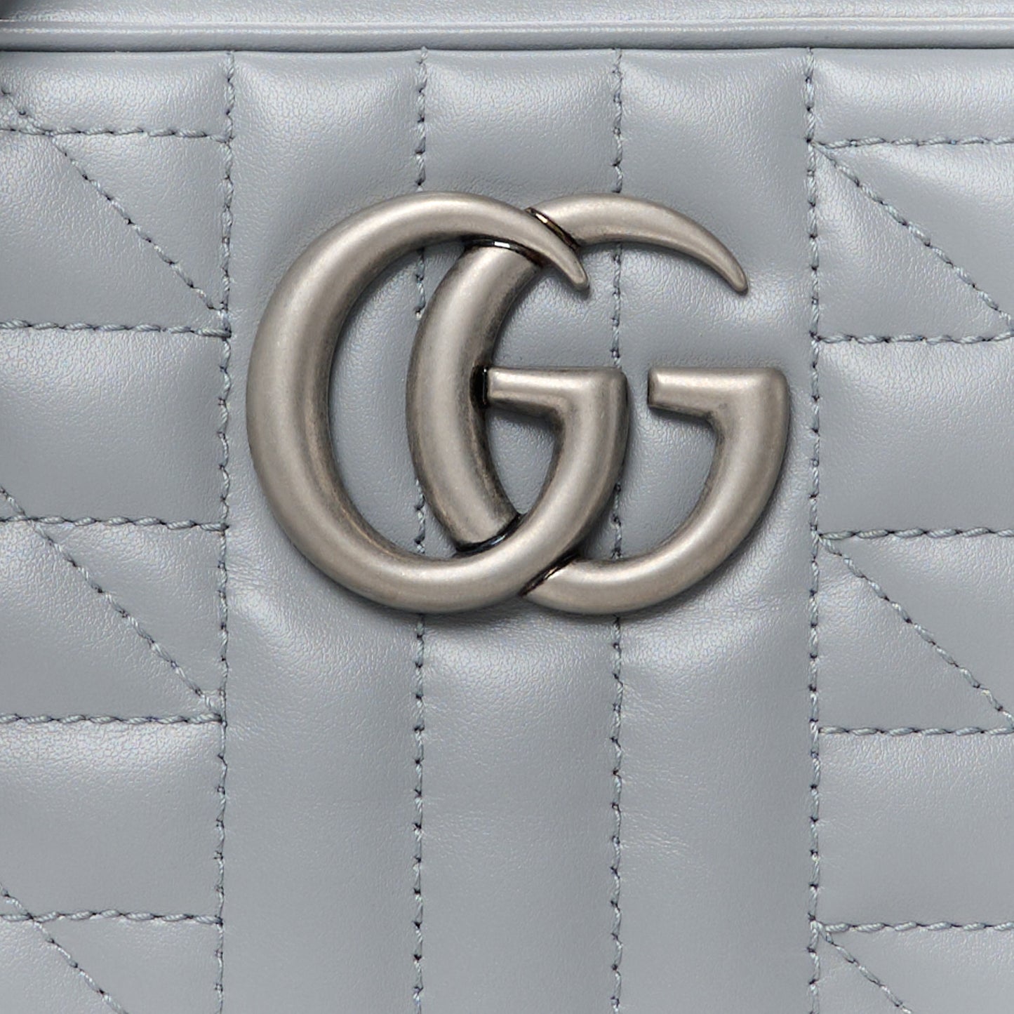 Calfskin Matelasse Aria Small GG Marmont Chain Shoulder Bag Deep Grey
