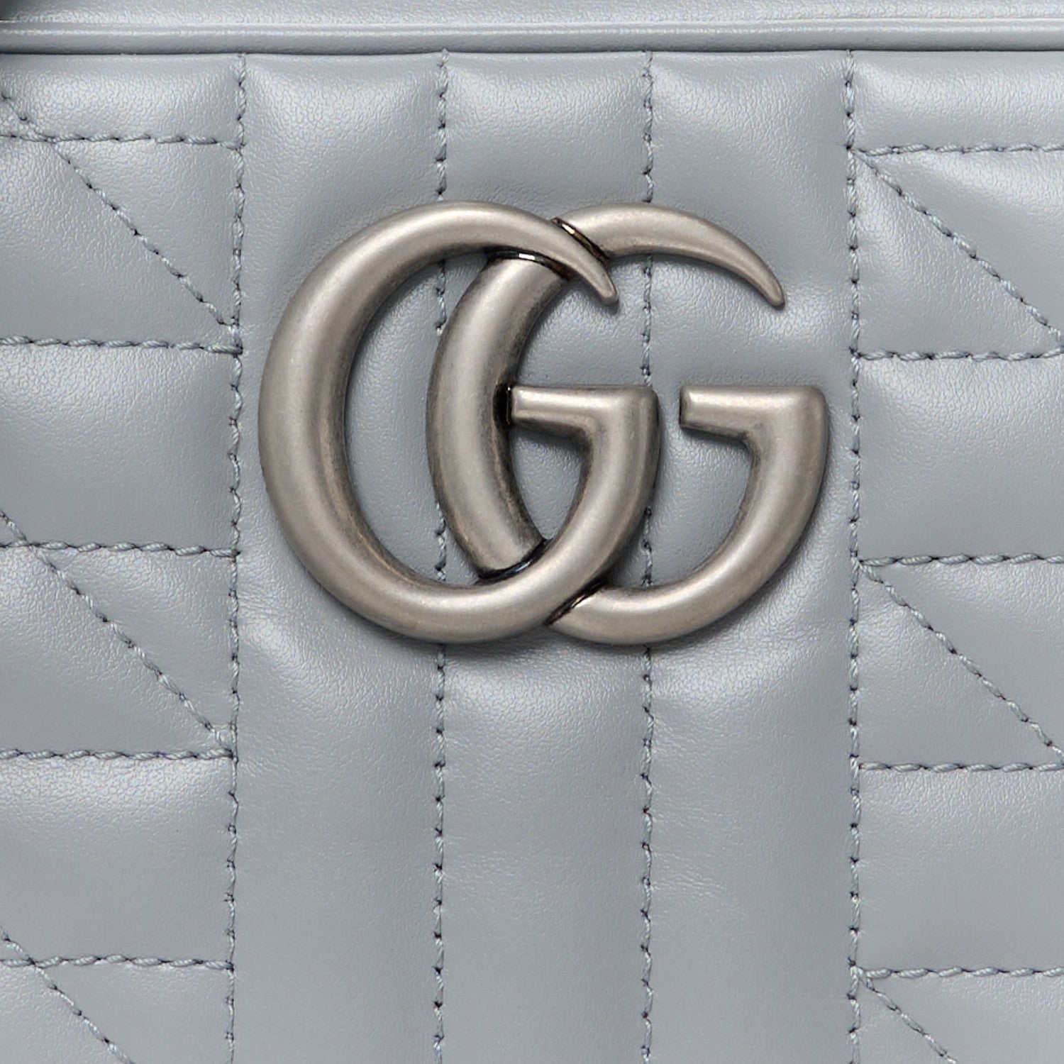Gucci Calfskin Matelasse Aria Small GG Marmont Chain Shoulder Bag Deep Grey 9 of 11