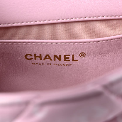 Chanel Printed Lambskin Quilted CC Mini Flap Pink 6 of 10