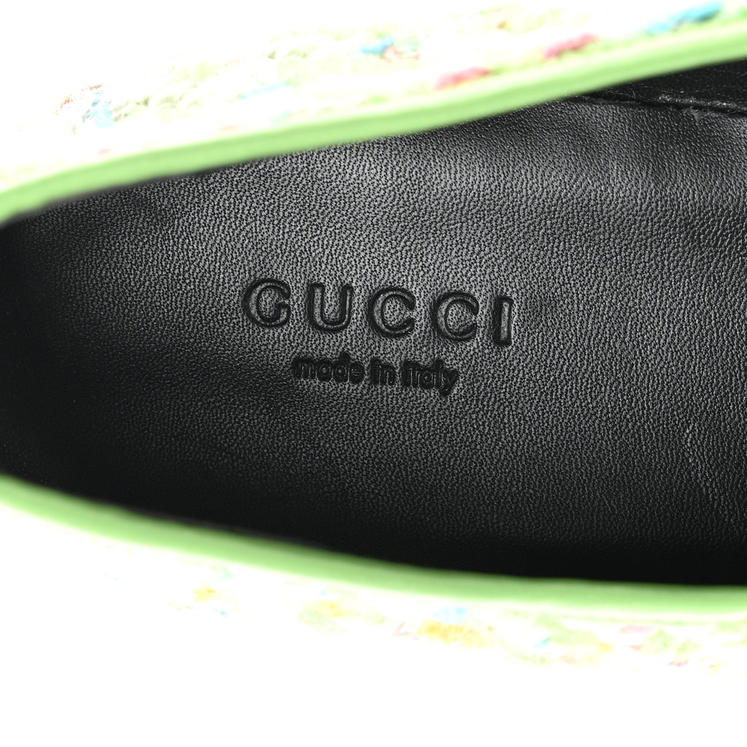 Gucci Tweed Multicolor Malaga Kid Horsebit Womens Jordaan Loafers 40 Green Multicolor 7 of 9