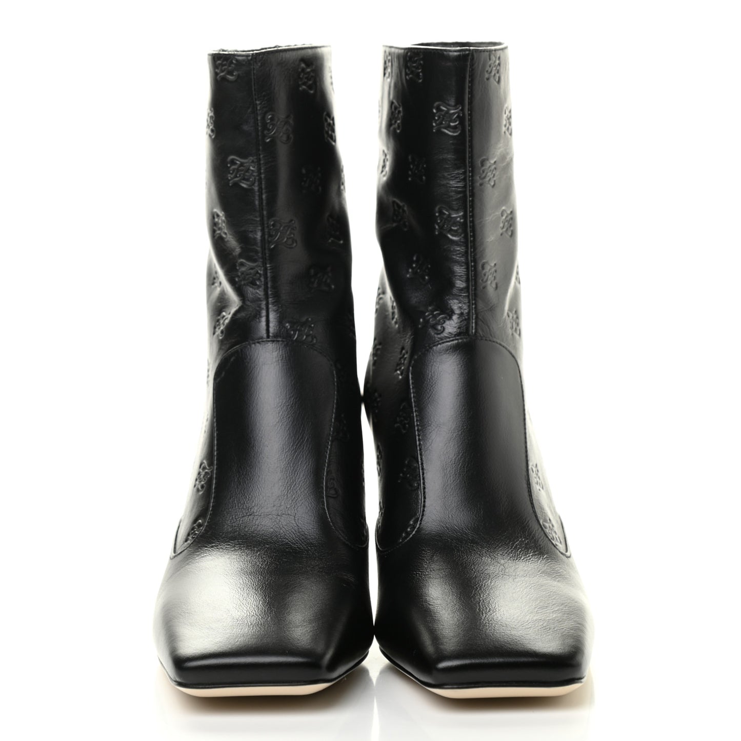 Vitello Karligraphy Embossed FFreedom Ankle Boots 37 Black