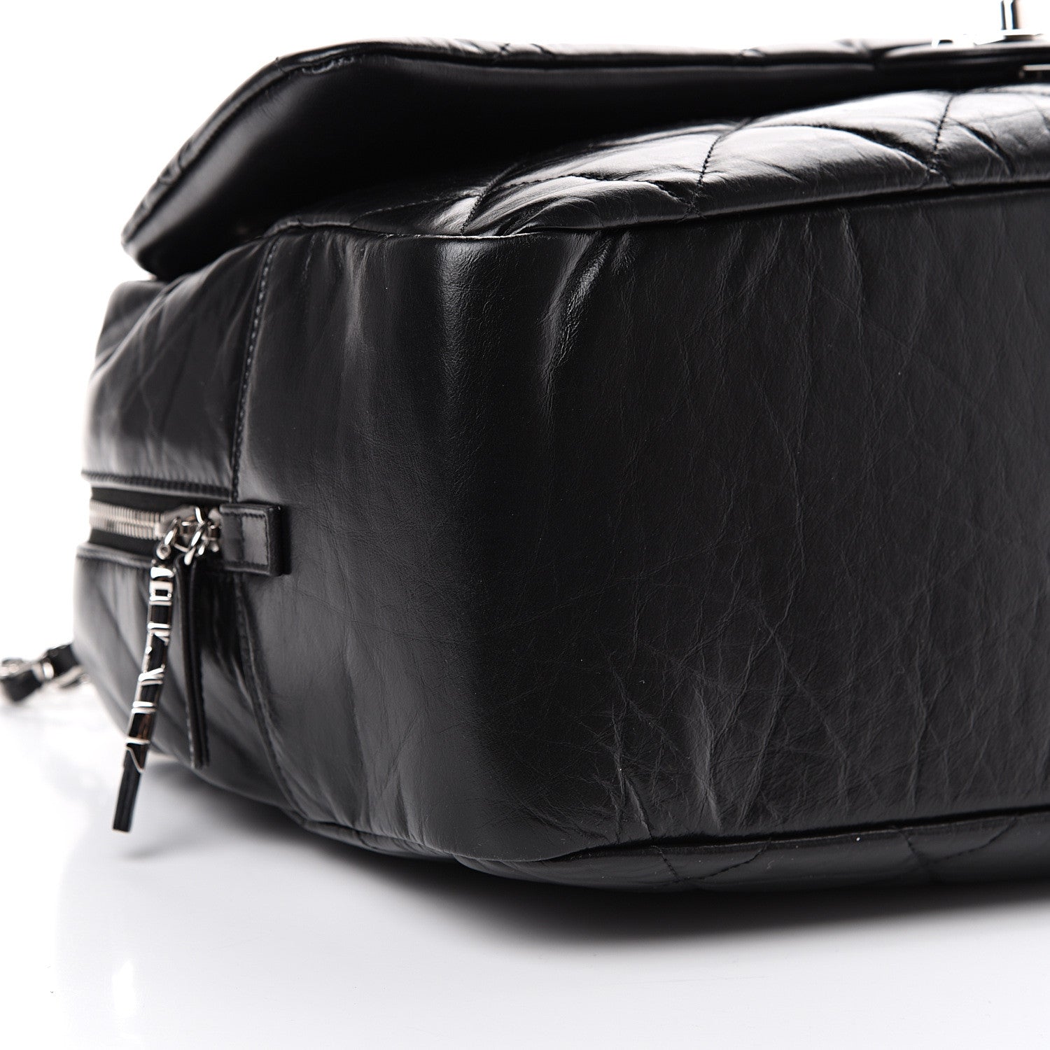 Chanel Aged Calfskin Quilted Medium Express Bowling Bag Black 8 of 10